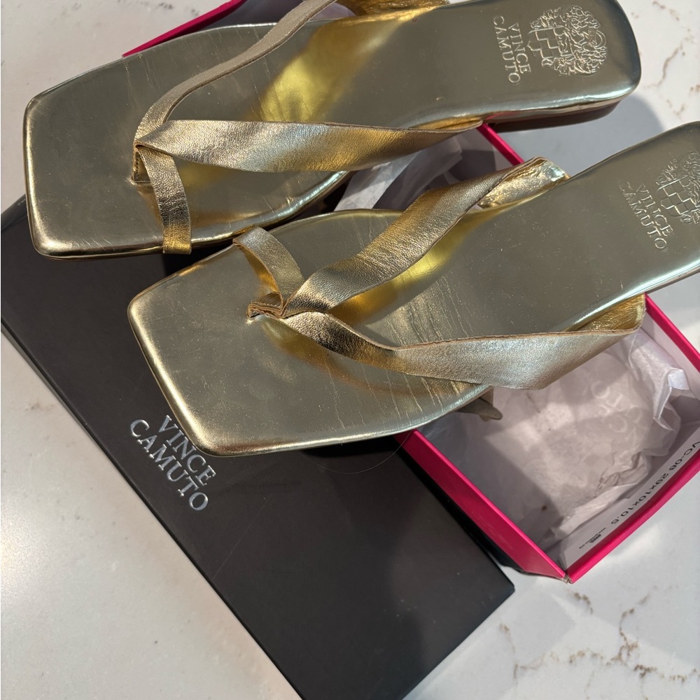 Vince Camuto Metallic Gold Sandals